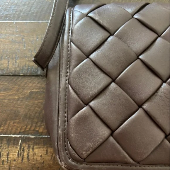 Marta Ponti Woven Brown Leather Crossbody Bag - Picture 3 of 6